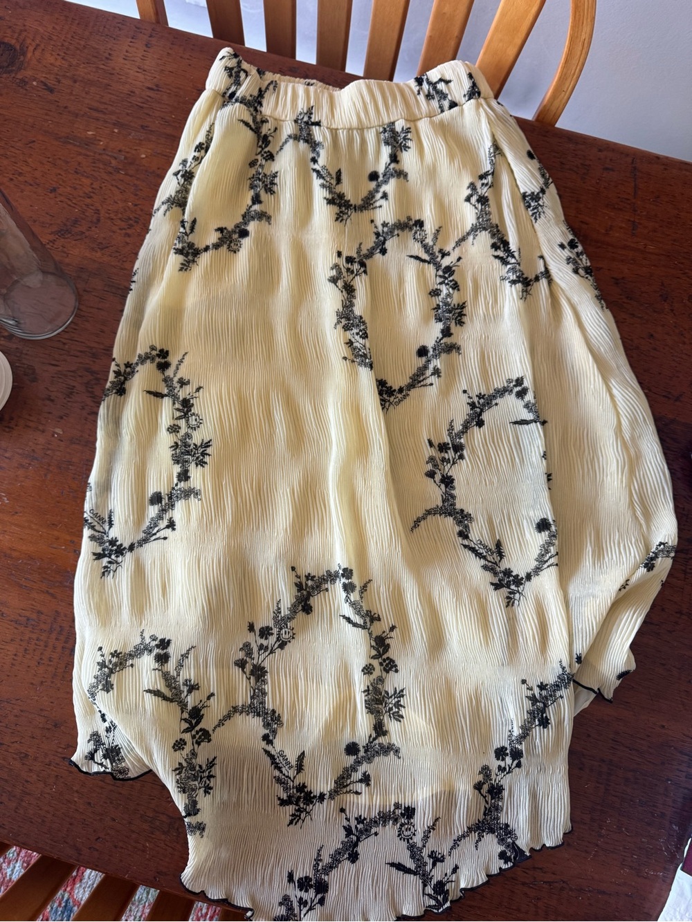 Light Yellow Ganni Floral Print Women's Skirt